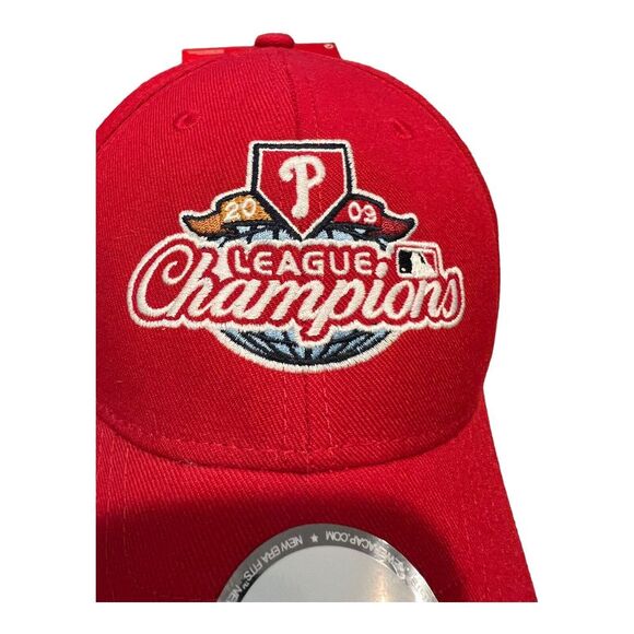 PHILADELPHIA PHILLIES 2009 LEAGUE CHAMPIONS NEW ERA 39THIRTY HAT CAP MLB Red‎ - Picture 4 of 10